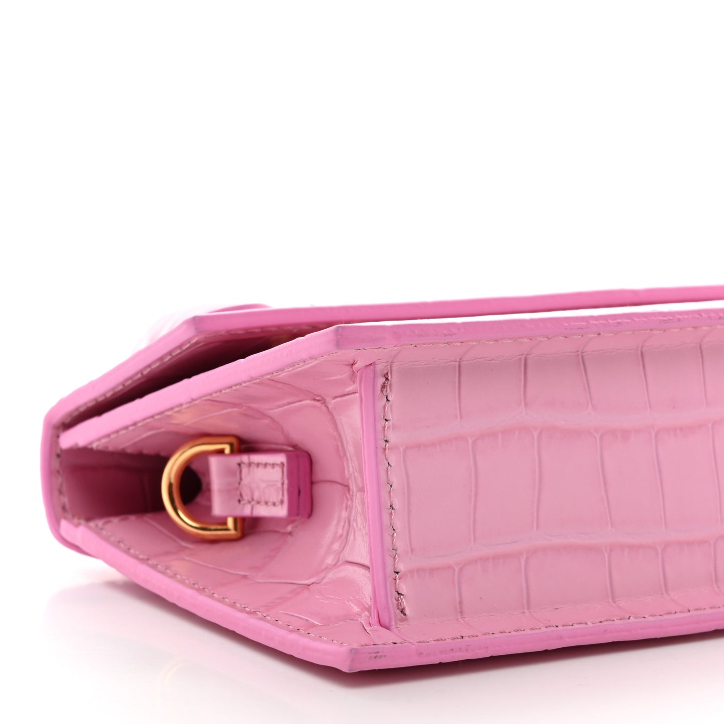 Calfskin Crocodile Embossed Le Chiquito Long Pink