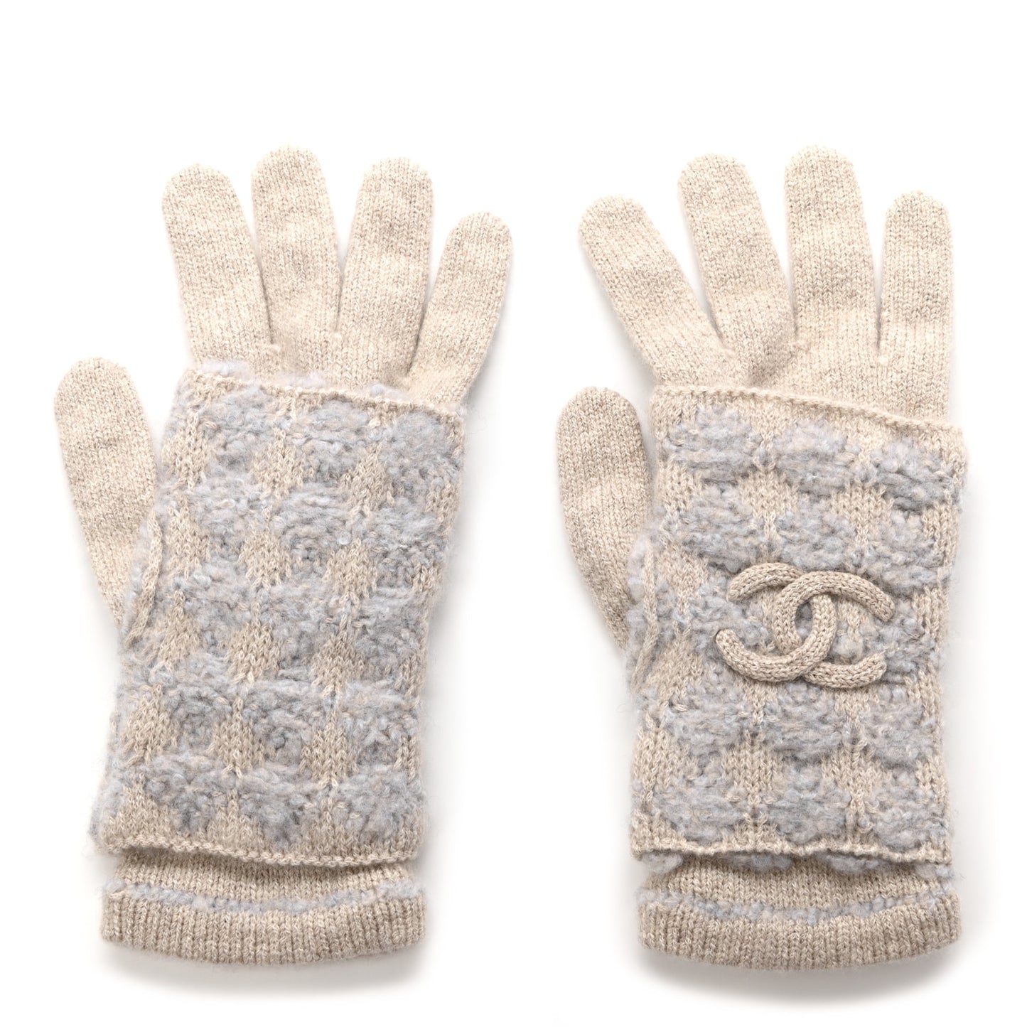 Cashmere Silk CC Gloves Beige Grey