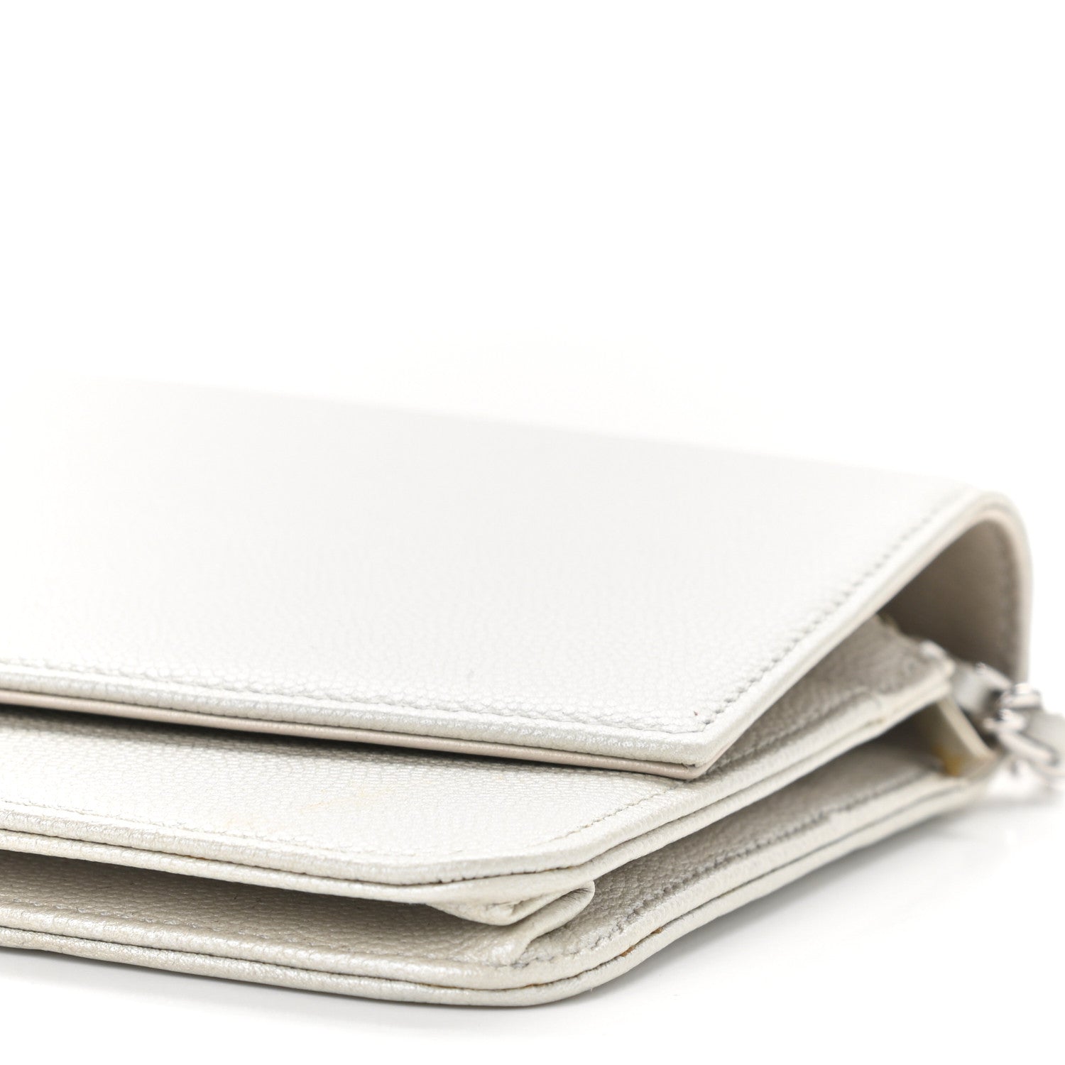 Chanel Caviar Sevruga Wallet on Chain WOC Silver 12 of 14