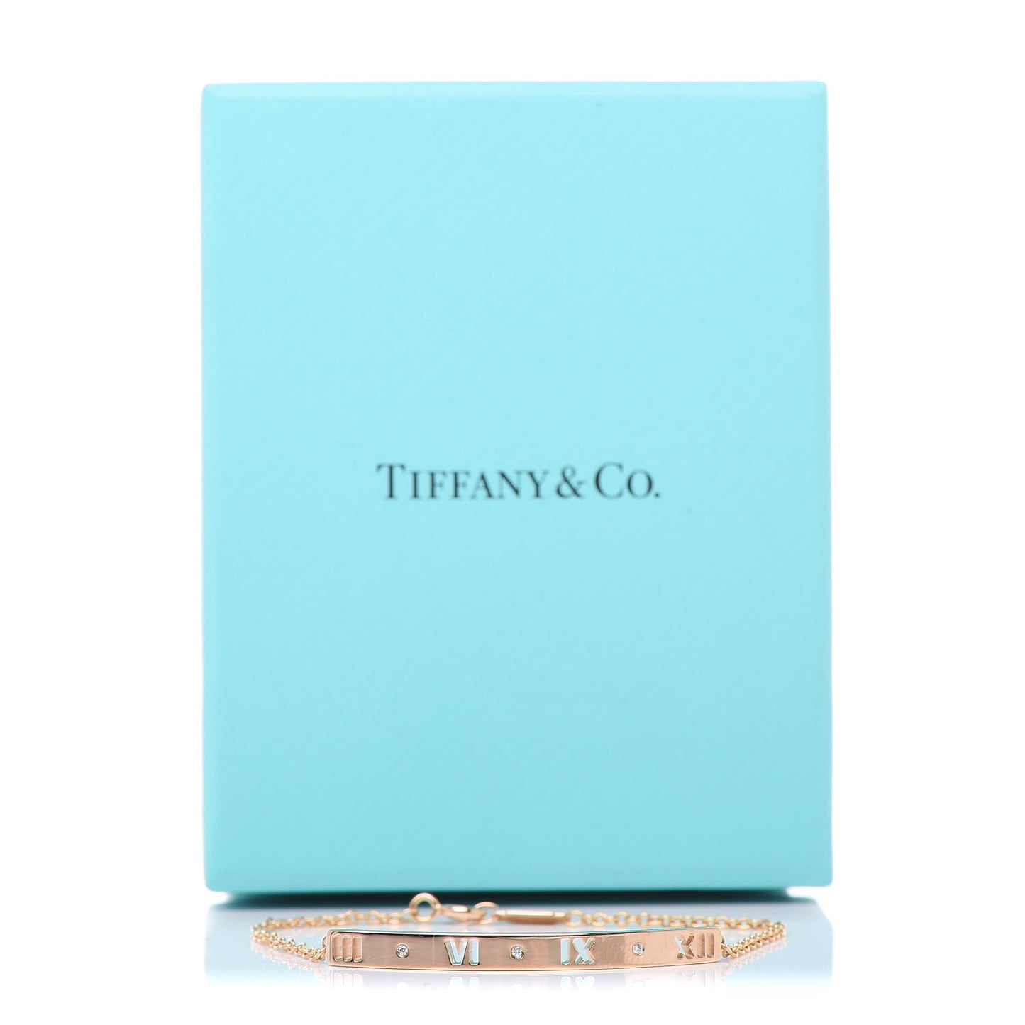 18K Rose Gold Diamond Atlas Bar Pierced Bracelet