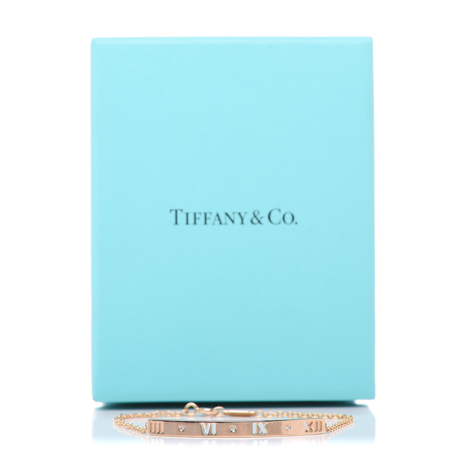 Tiffany 18K Rose Gold Diamond Atlas Bar Pierced Bracelet 8 of 8