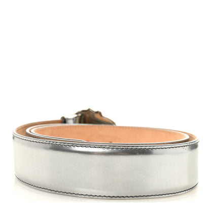 Versace Metallic Calfskin 4cm La Medusa Belt 100 40 Silver 2 of 6