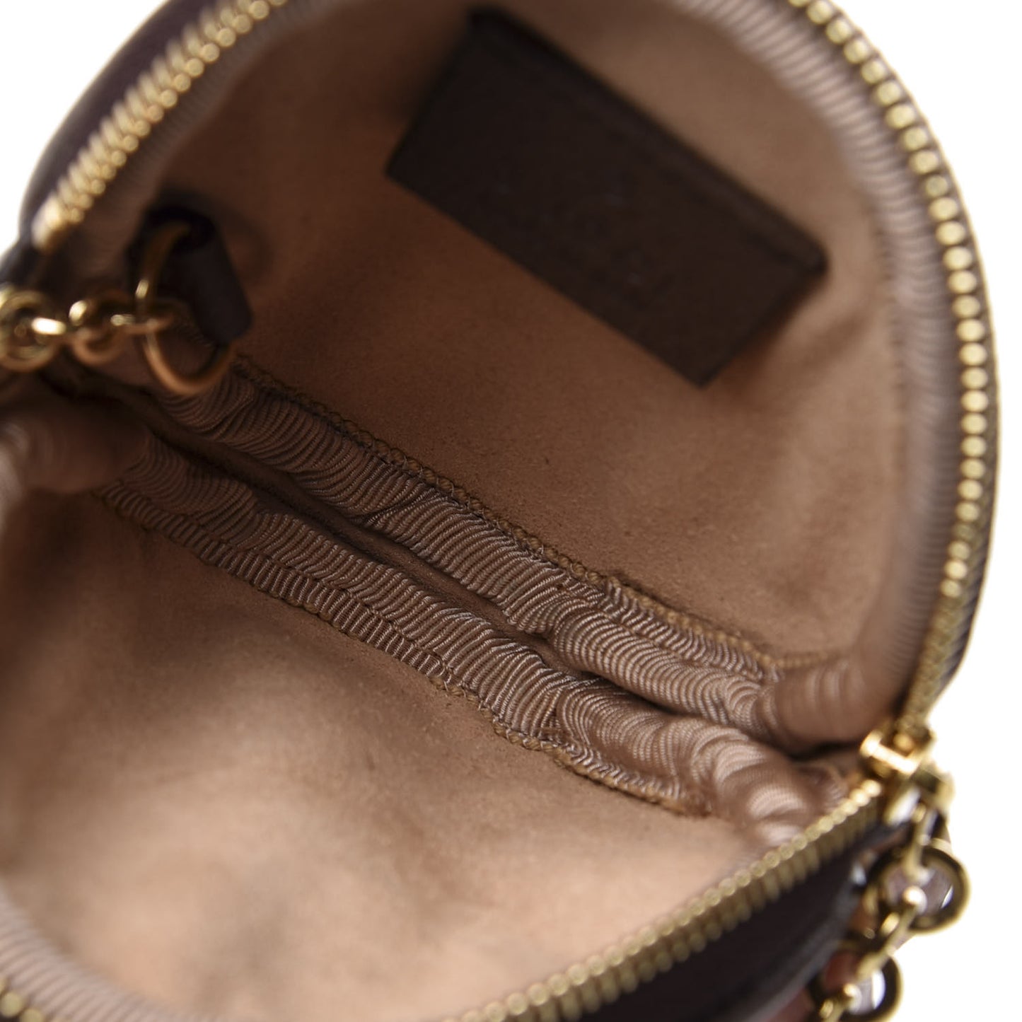 GG Supreme Monogram Web Ophidia Round Coin Purse Beige New Acero