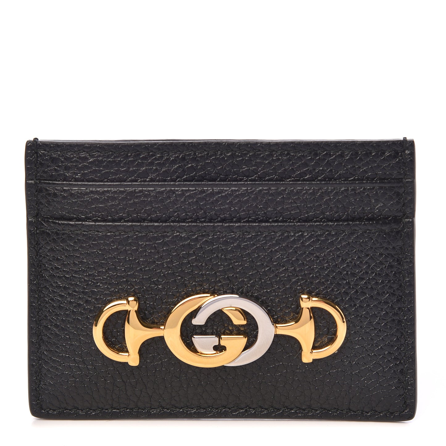 Grainy Calfskin Zumi Card Holder Black