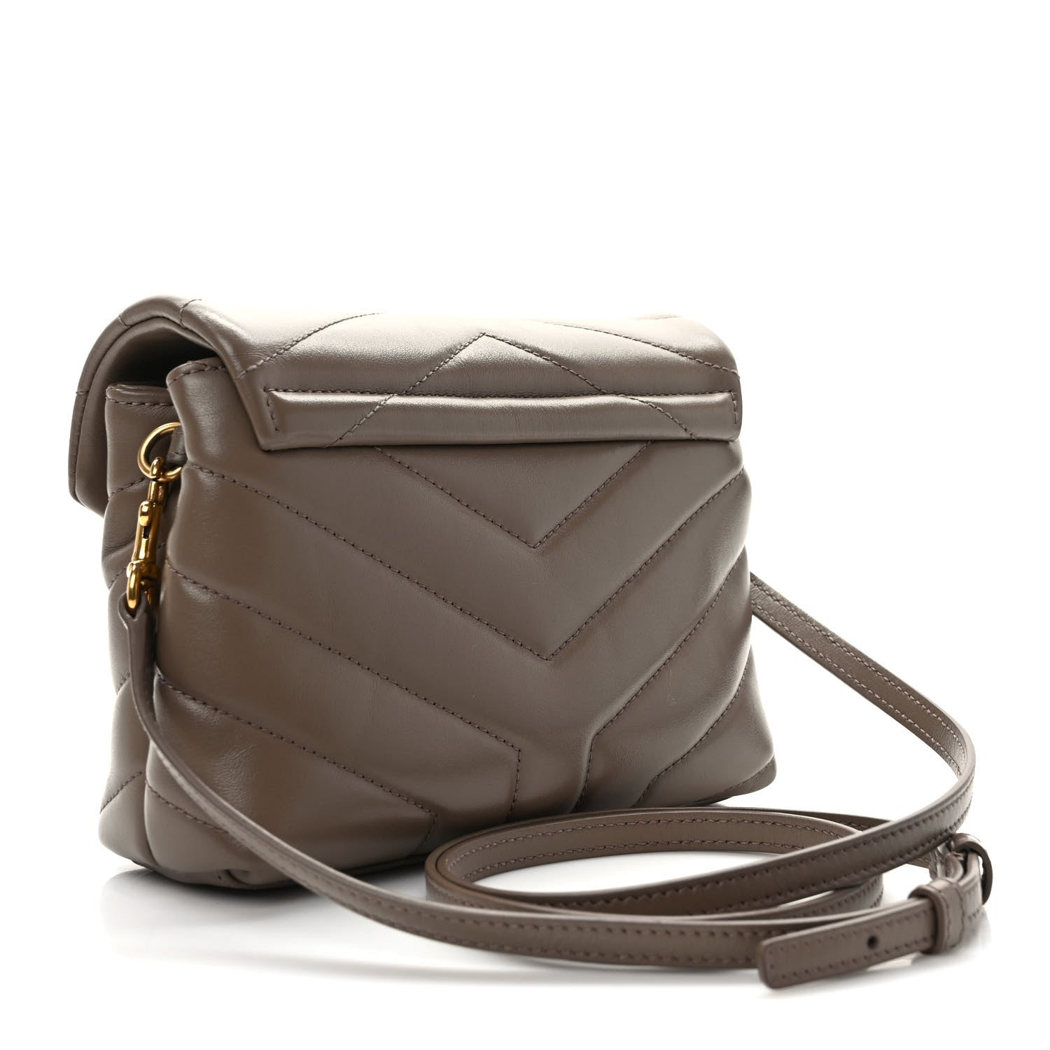 Saint Laurent Calfskin Y Quilted Monogram Toy Loulou Crossbody Bag Taupe 3 of 11