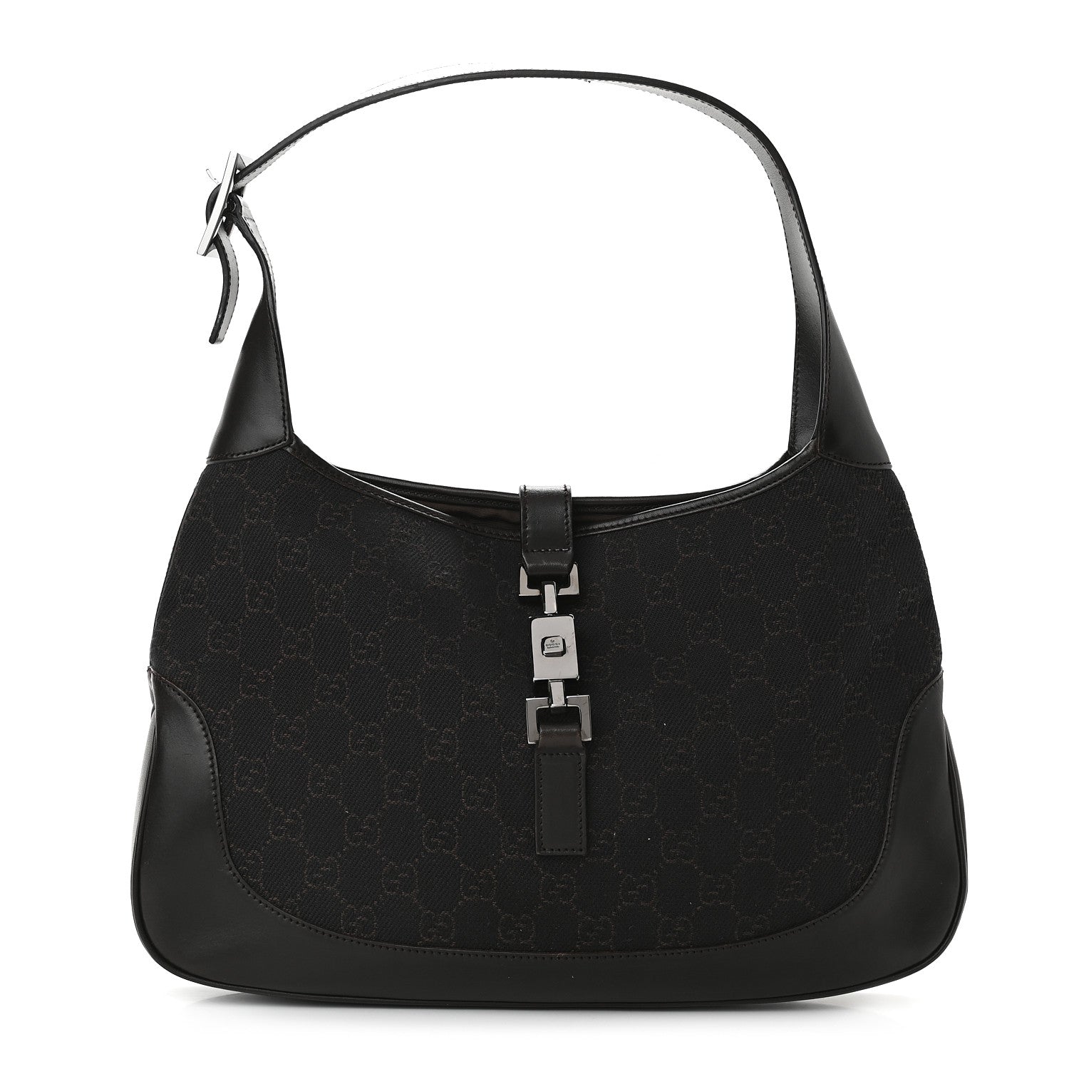 Gucci Monogram Small Jackie O Hobo Dark Brown 1 of 9