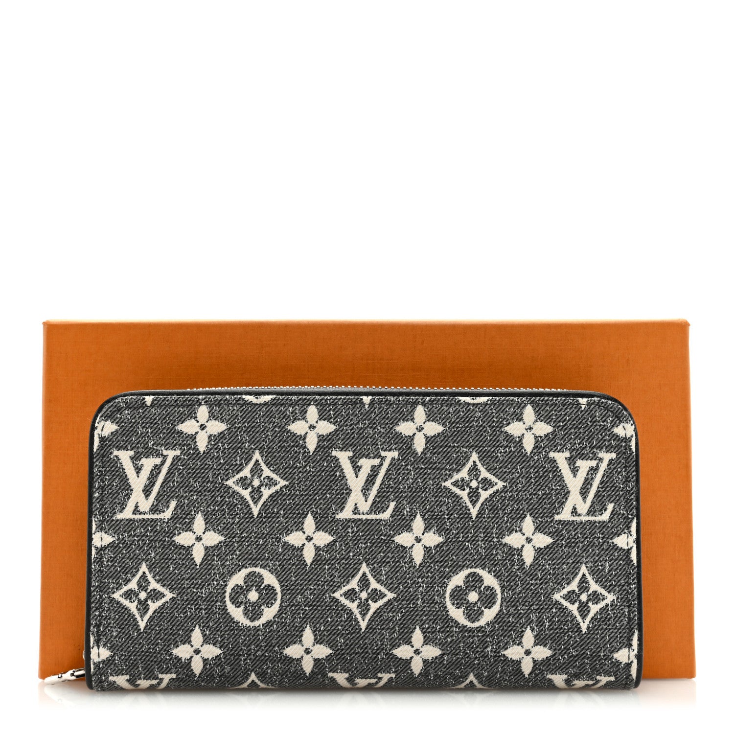 Louis Vuitton LOUIS VUITTON Denim Monogram Jacquard Zippy Wallet Grey 7 of 7