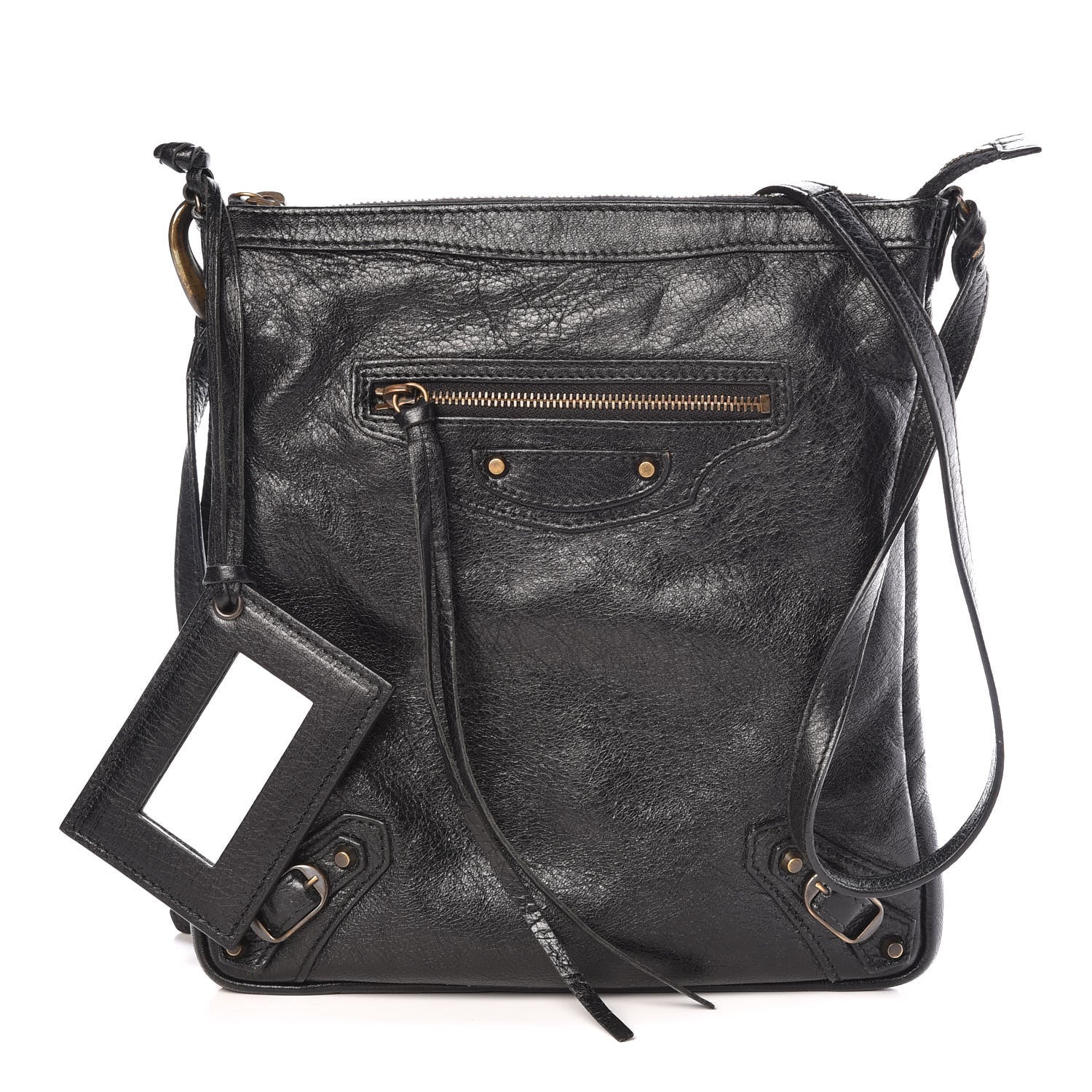Balenciaga Agneau Classic Hardware Flat Crossbody Black 1 of 11