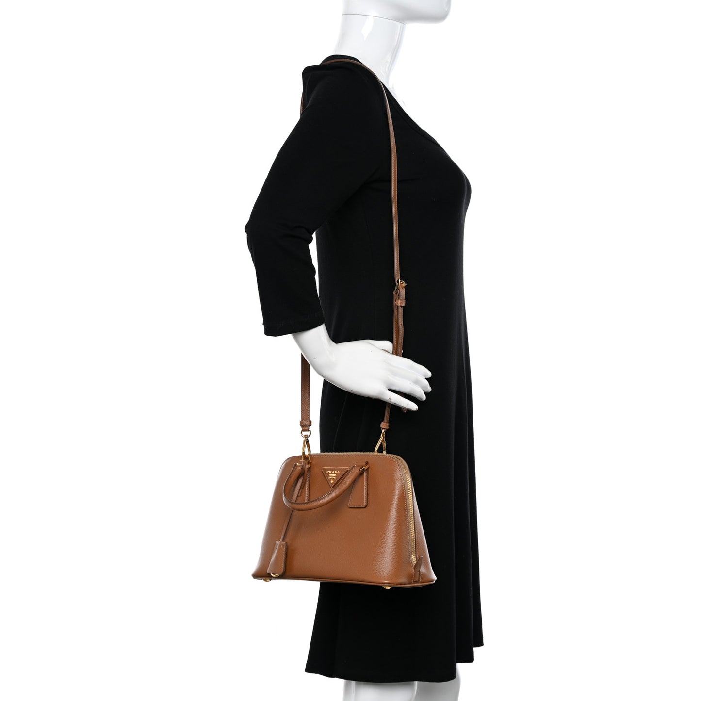 Saffiano Lux Small Promenade Tote Caramel