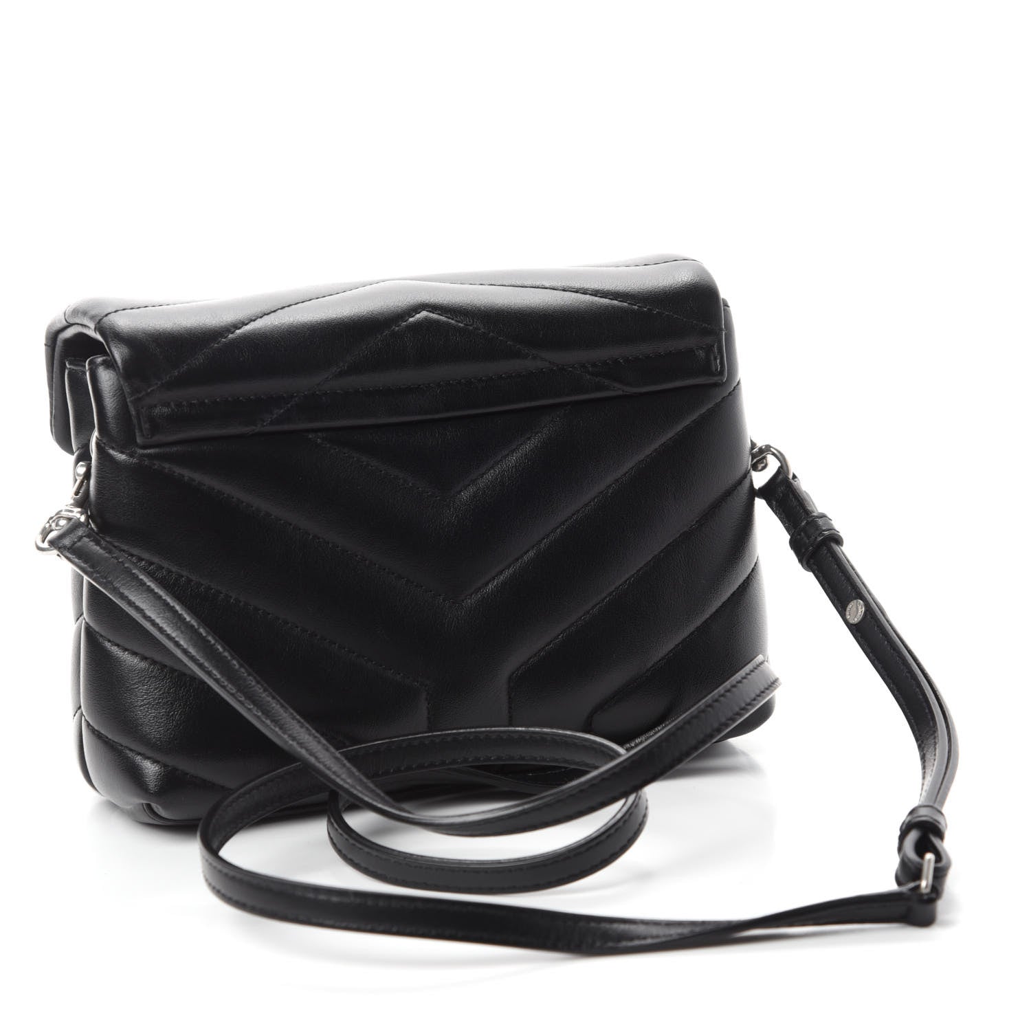 Saint Laurent Calfskin Y Quilted Monogram Toy Loulou Crossbody Bag Black 3 of 12
