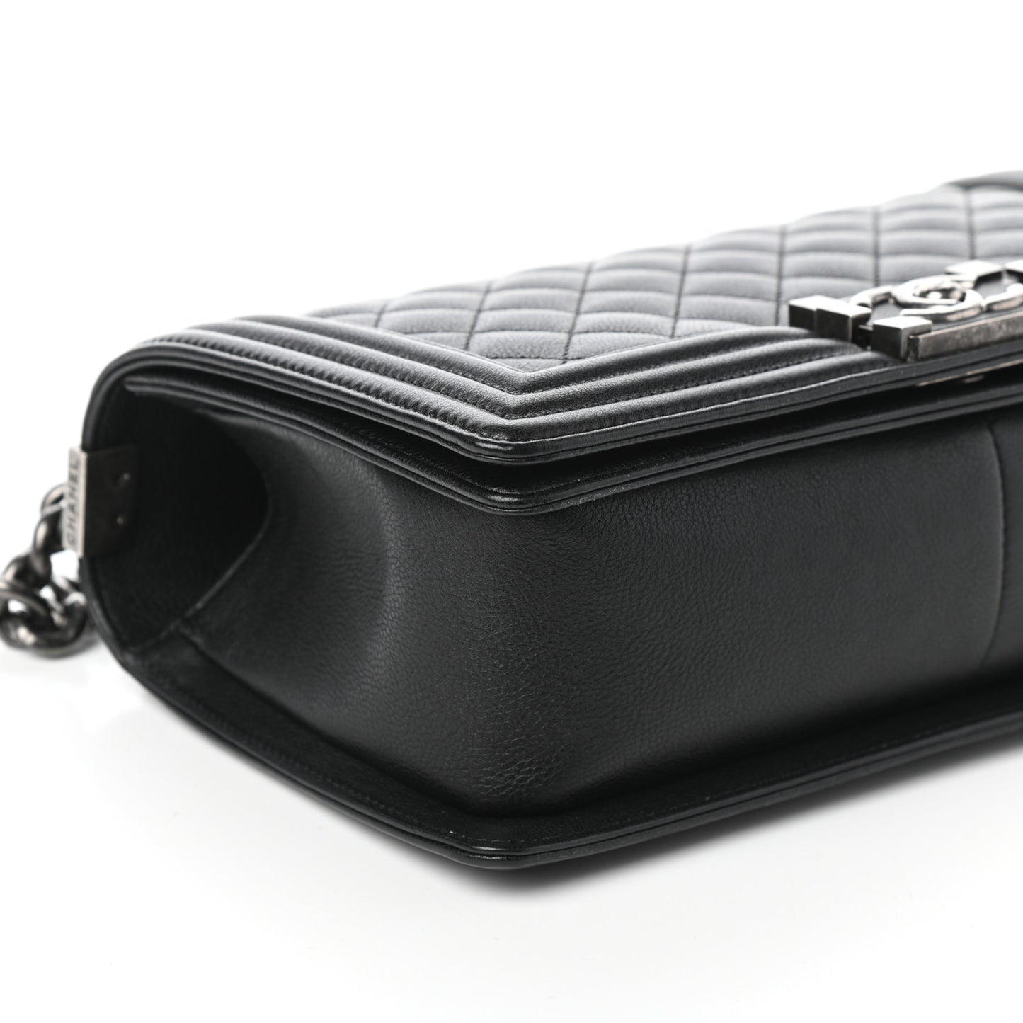 Calfskin Quilted Medium Boy Flap Black