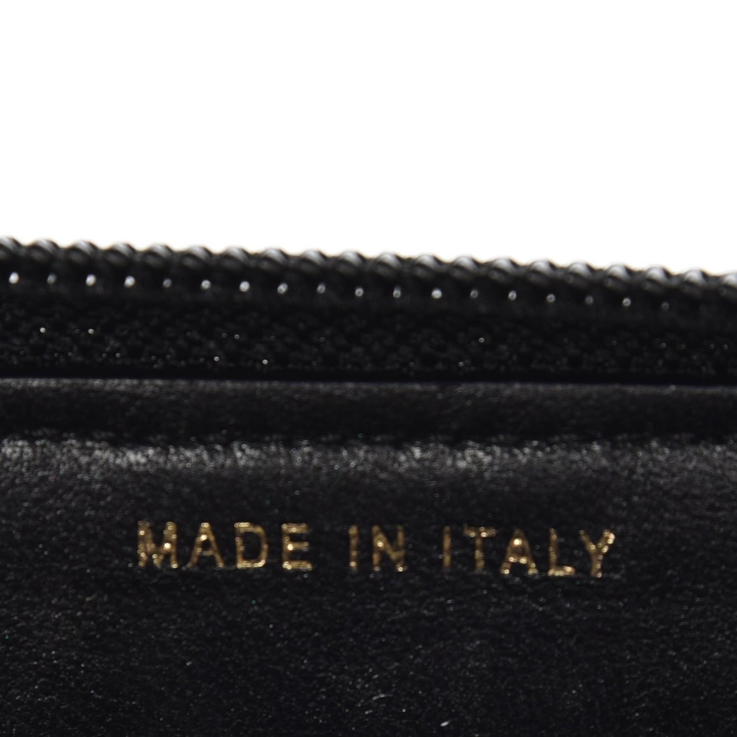 Glazed Calfskin Quilted Small Boy Zip Around Wallet Black