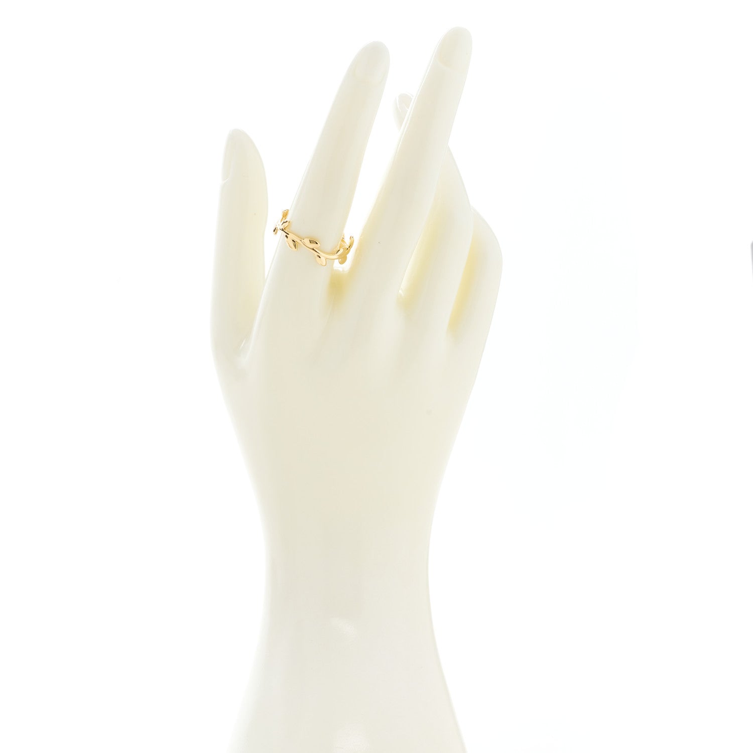 Tiffany 18K Yellow Gold Narrow Paloma Picasso Olive Leaf Band Ring 57 8 2 of 4