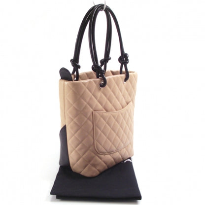 Chanel Calfskin Quilted Small Cambon Tote Beige Black 3 of 11