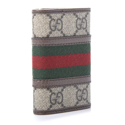 Gucci GG Supreme Monogram Web Ophidia 6 Key Holder Case Beige New Acero 3 of 9