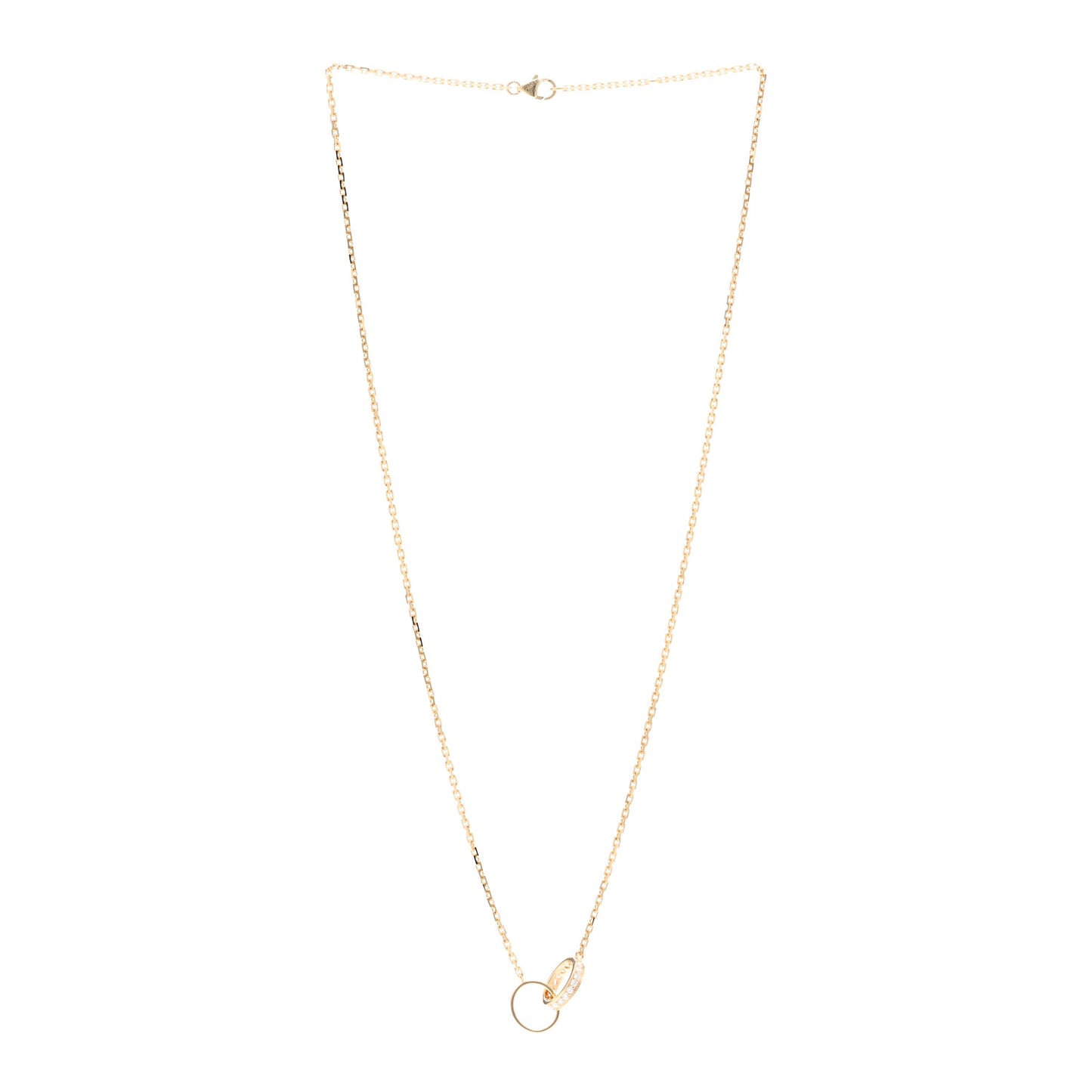 18K Yellow Gold Diamond Interlocking LOVE Necklace