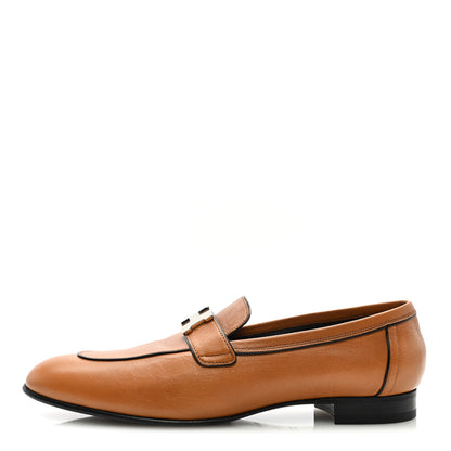 Hermes Goatskin Womens Paris Loafers 41 Naturel Black 1 of 8