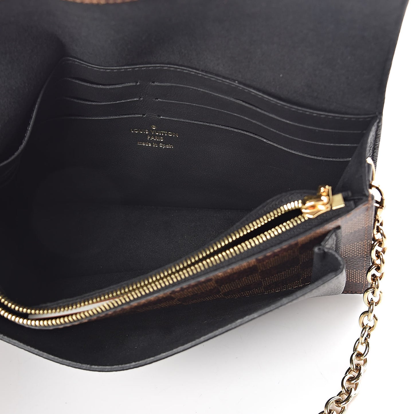 Damier Ebene Vavin Chain Wallet Black