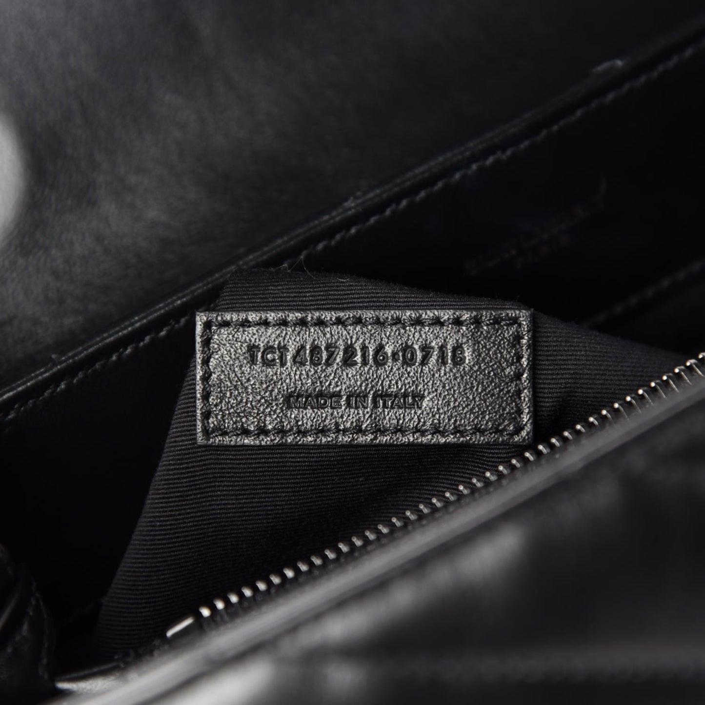 Calfskin Y Quilted Monogram Medium Loulou Chain Satchel Black