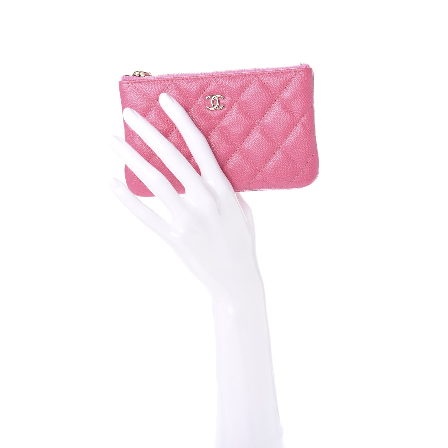 Chanel Caviar Quilted Small Cosmetic Case Pink 2 of 11