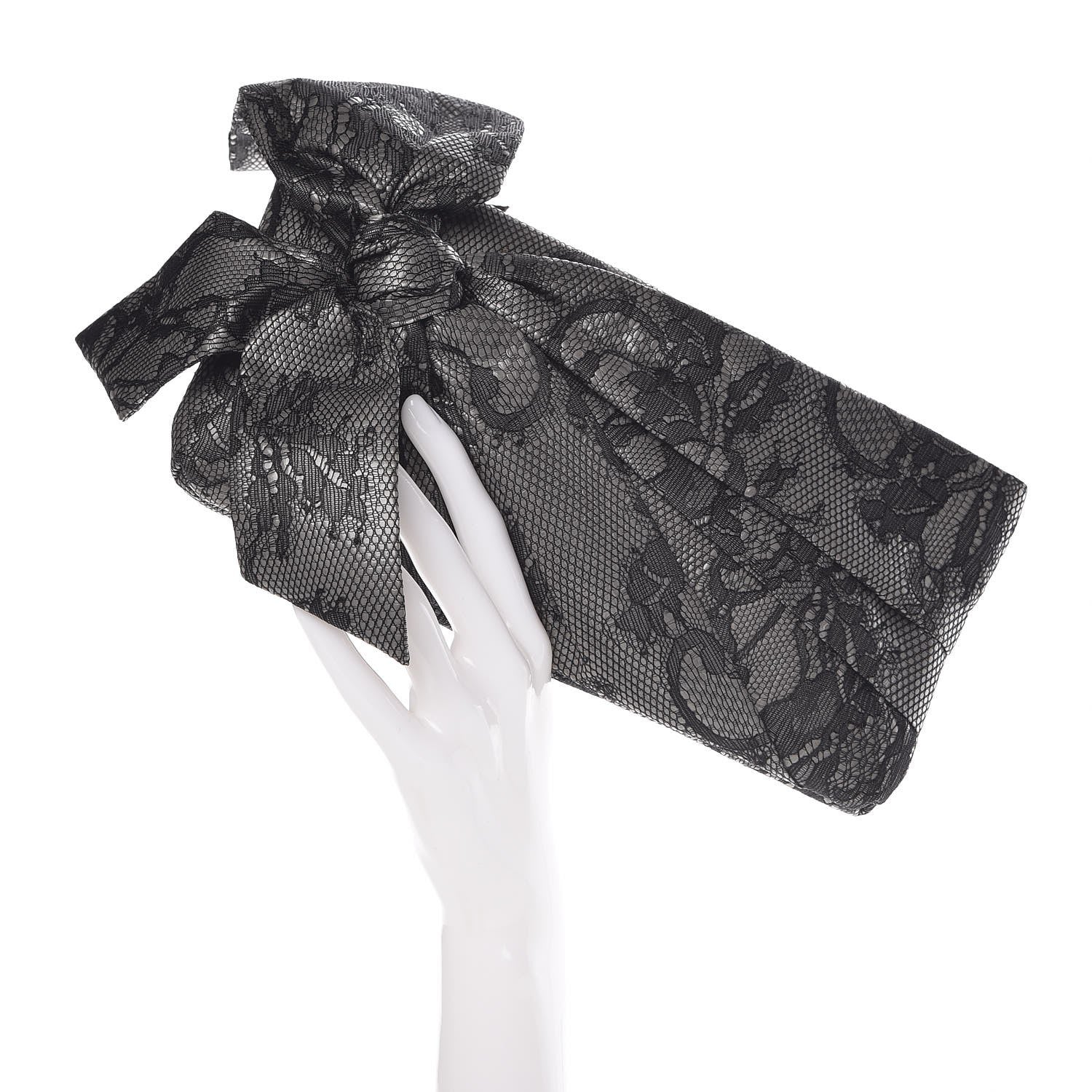 Valentino Garavani Lace Bow Clutch Black 2 of 6