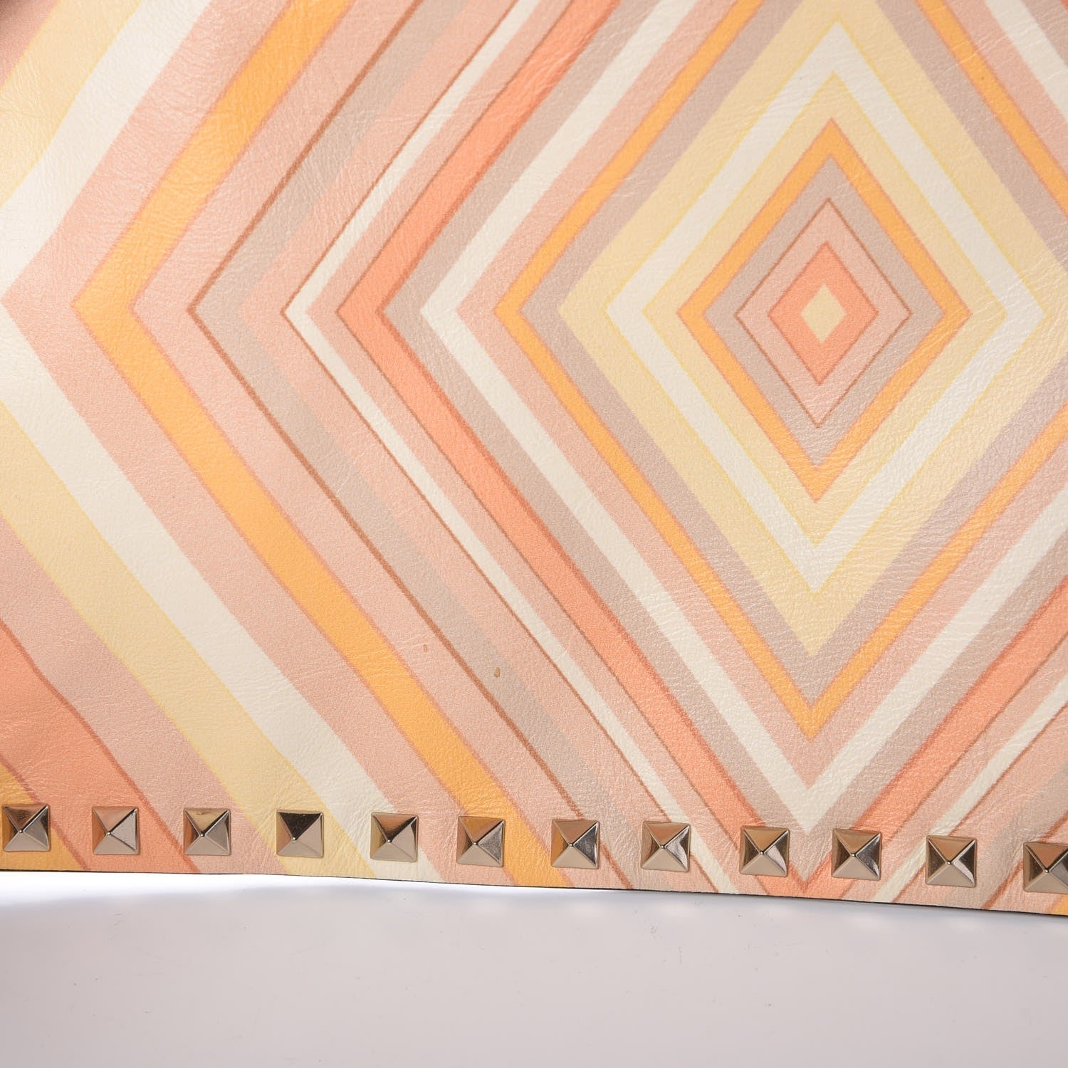 Valentino Garavani Nappa Native Couture 1975 Rockstud Zip Pouch Mandarin Sorbet 8 of 8