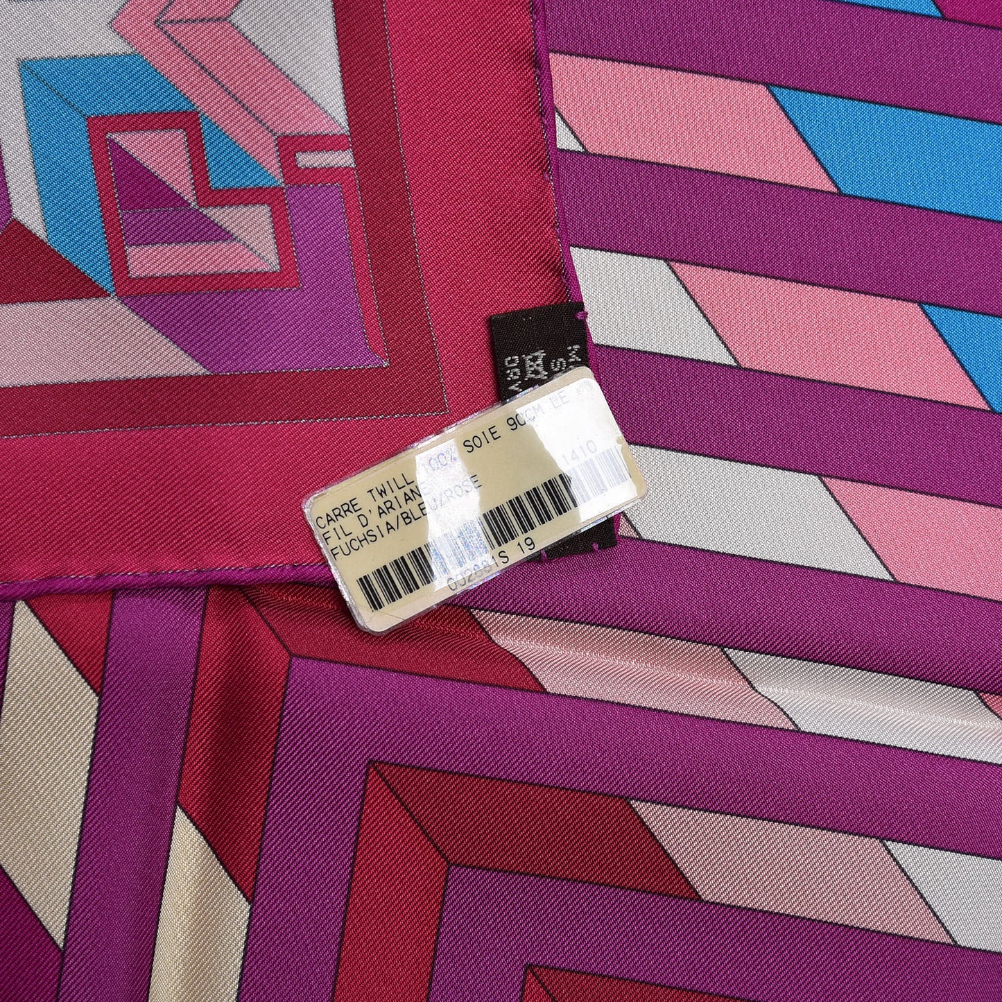 Silk Le Fil D'Ariane Scarf 90 Fuchsia Bleu Rose
