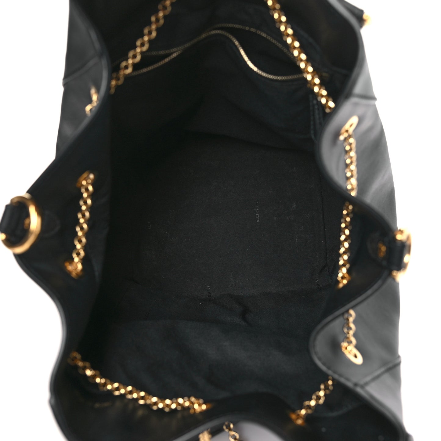 Vitello Grace King Karligraphy Chain Bucket Bag Black Bisquit