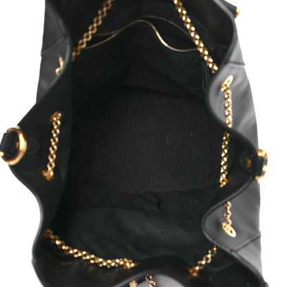 Fendi Vitello Grace King Karligraphy Chain Bucket Bag Black Bisquit 5 of 9