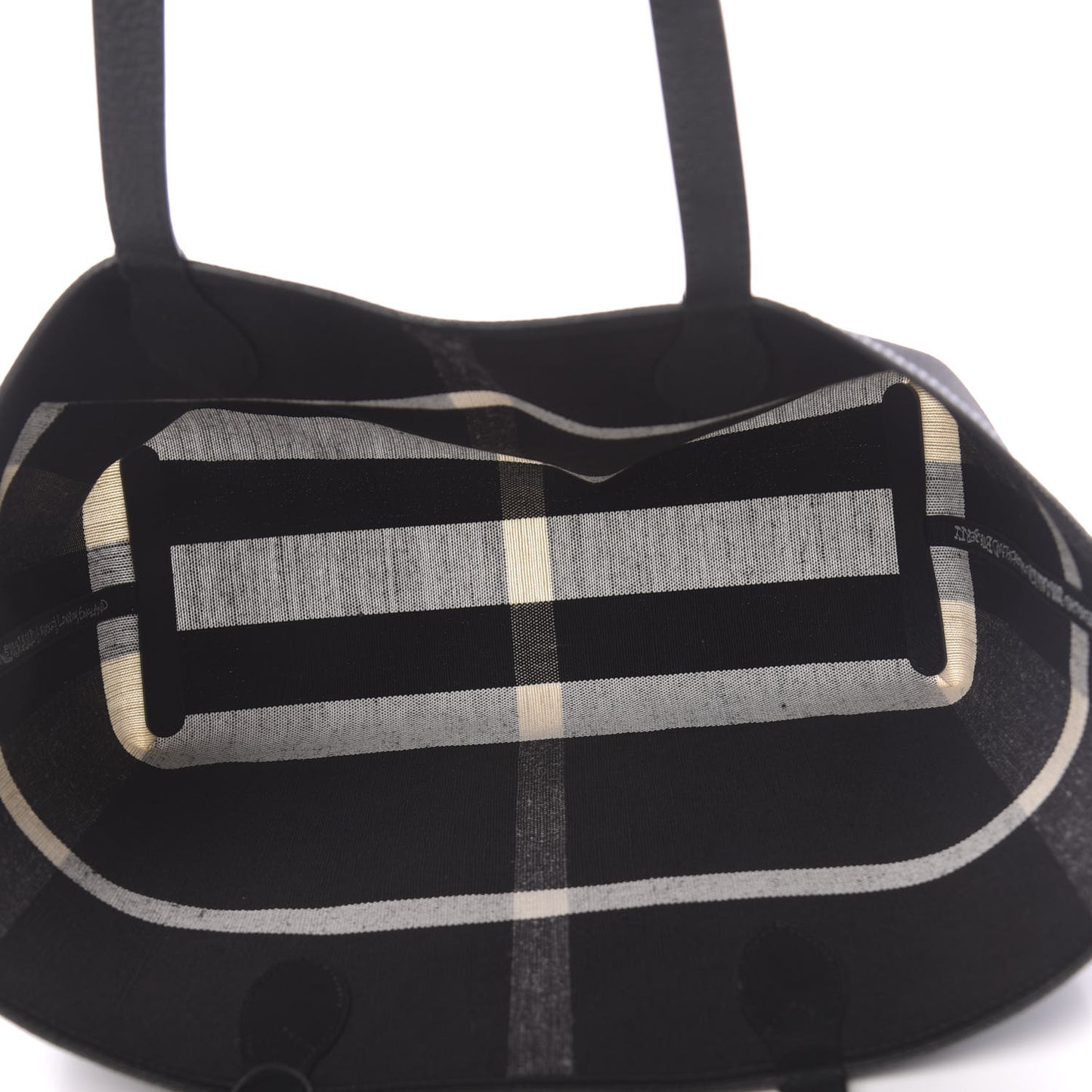Coated Canvas Mega Check Medium Doodle Tote Black White