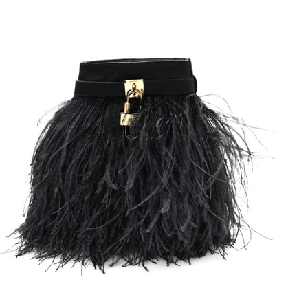 Givenchy Satin Ostrich Feather Shark Lock Ankle Boots 40 Black 1 of 8