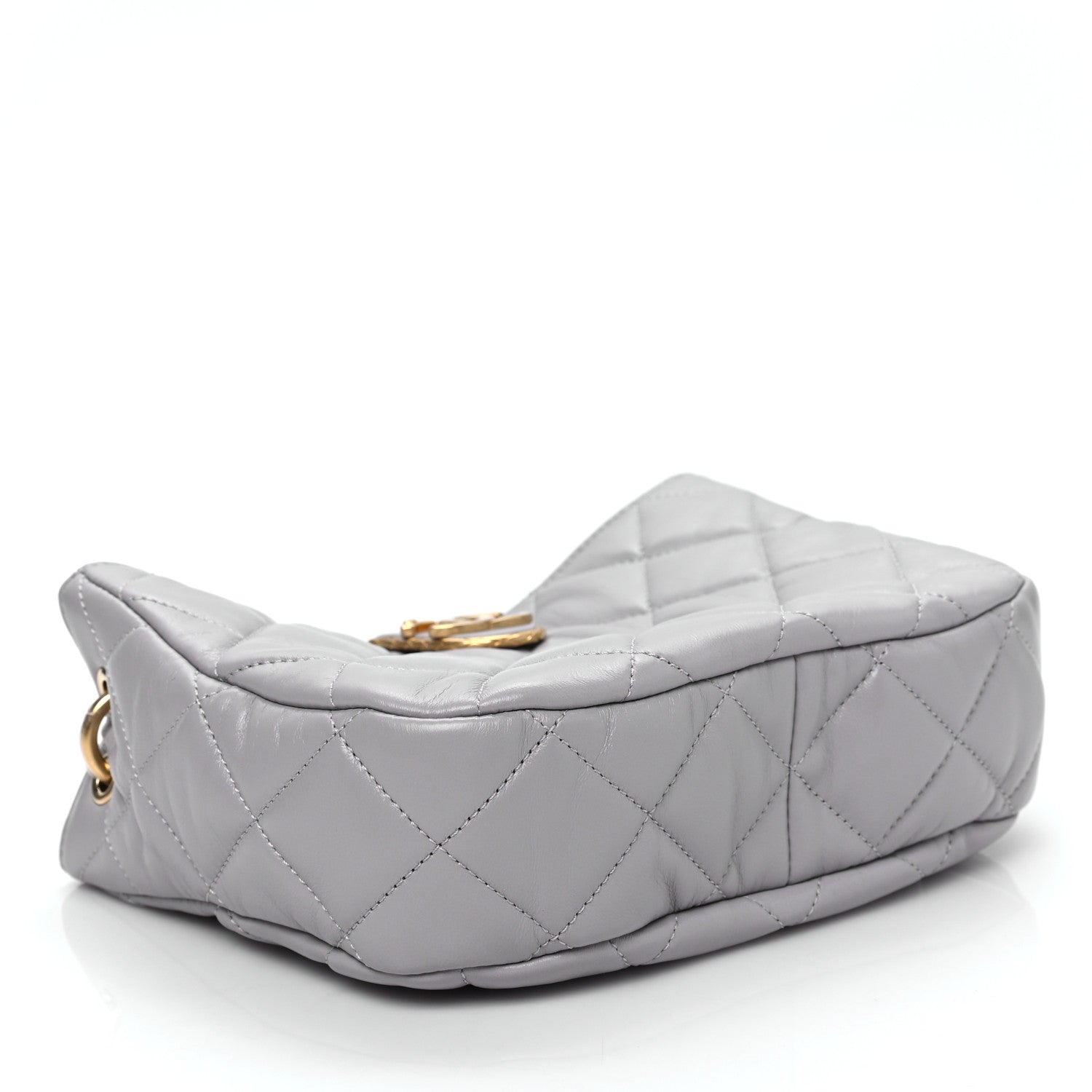 Chanel Lambskin Quilted Large Chain Hobo Light Grey 3 of 8