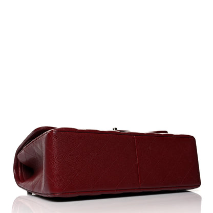 Chanel Caviar Quilted Jumbo Double Flap Dark Red 4 of 10