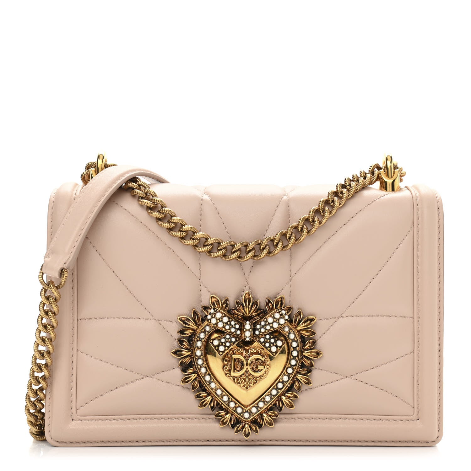 Dolce & Gabbana Calfskin Medium Devotion Crossbody Bag Cipria 1 of 10
