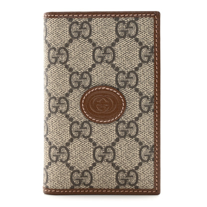 Gucci GG Supreme Monogram Azalea Calfskin Retro Interlocking G Card Case Beige Ebony Brown Sugar 1 of 11