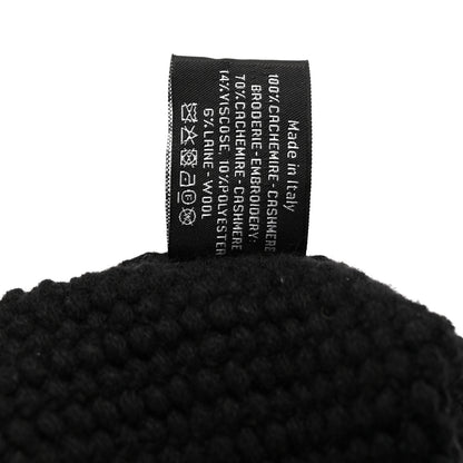 Chanel Cashmere CC Beanie Hat Black Pink 6 of 6