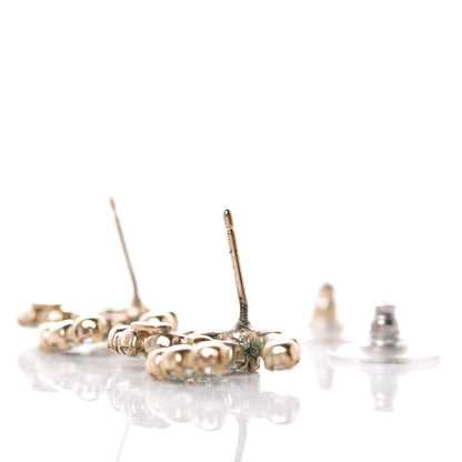 Chanel Crystal CC Earrings Gold 4 of 10