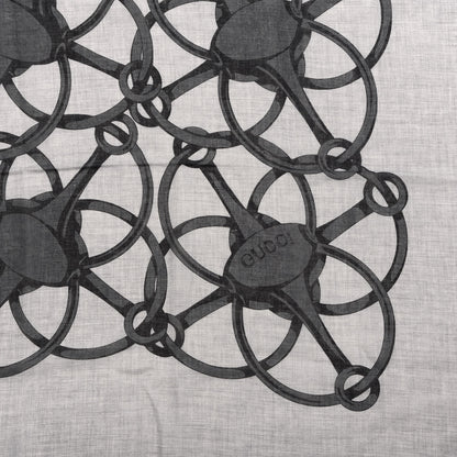 Gucci Modal Wool Hildash Square Shawl Zinc Medium Grey 2 of 3