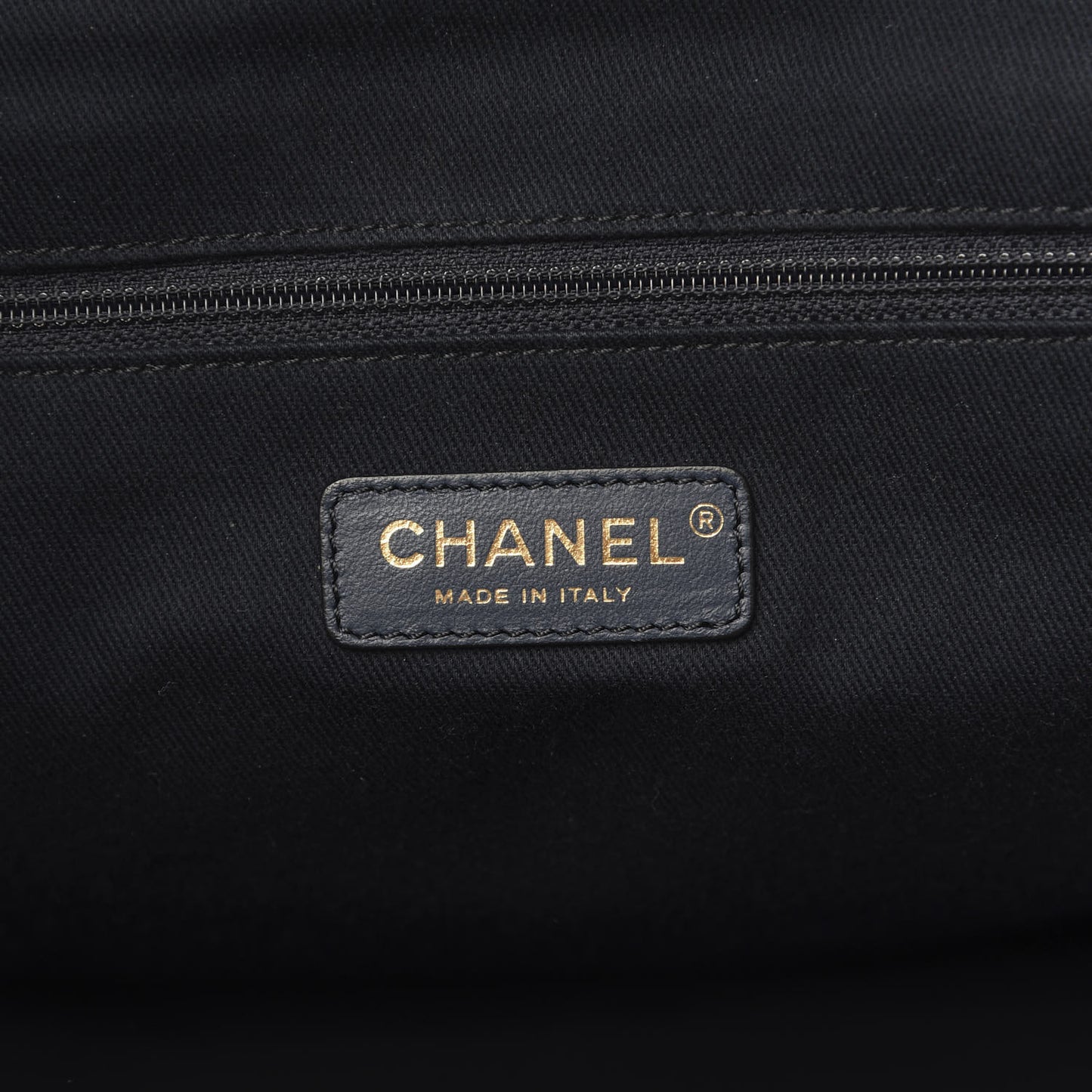 Lurex Canvas Medium Deauville Tote Navy Blue Gold