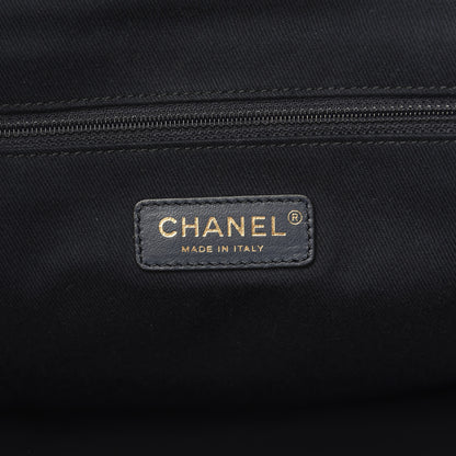 Chanel Lurex Canvas Medium Deauville Tote Navy Blue Gold 6 of 9