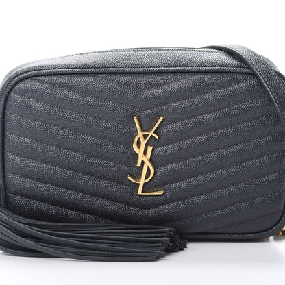 Saint Laurent Grain De Poudre Matelasse Monogram Mini Lou Camera Bag Dark Smog 8 of 11