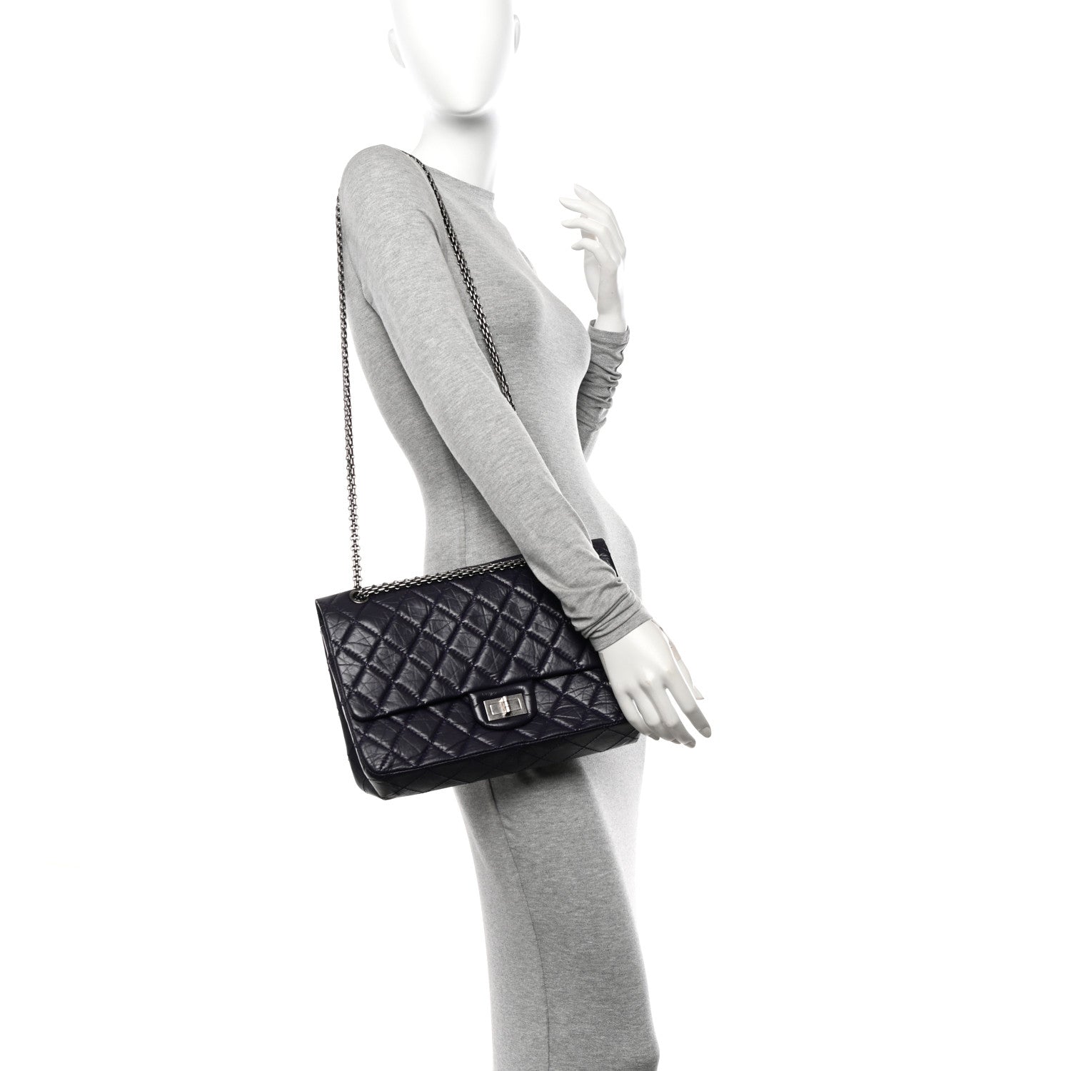 Chanel Aged Calfskin Quilted 2.55 Reissue 227 Flap Dark Purple 2 of 12
