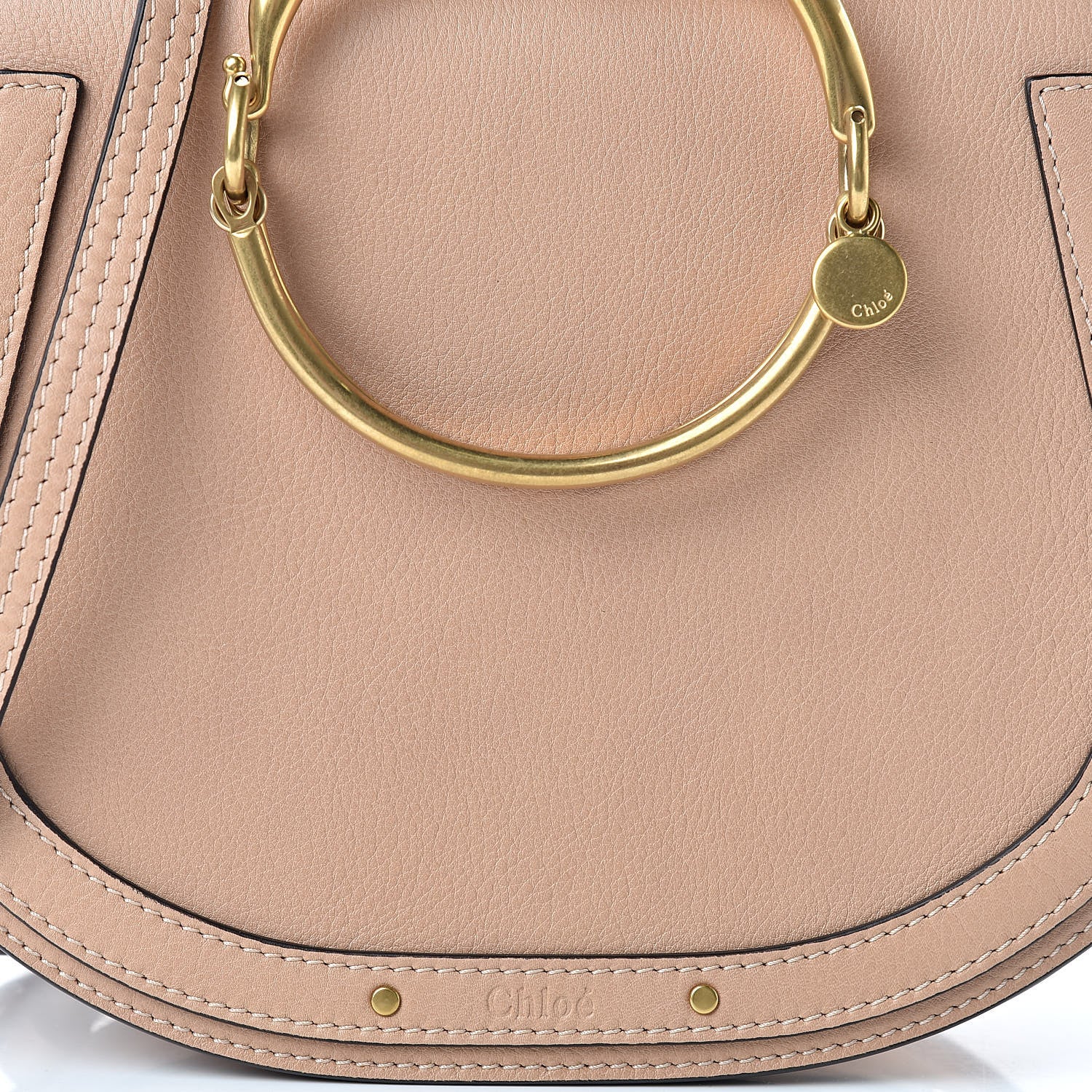 Chloe Calfskin Suede Medium Nile Bracelet Bag Biscotti Beige 8 of 12