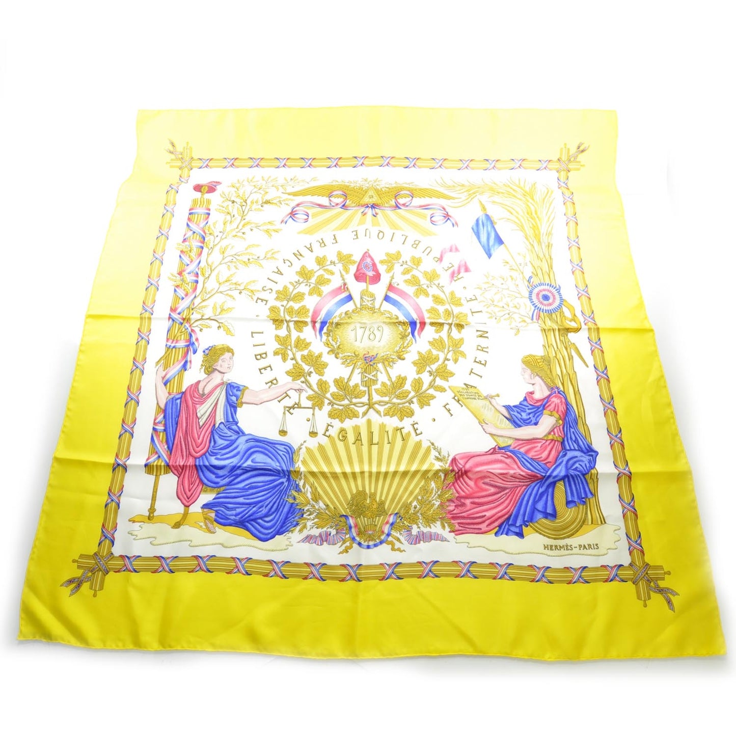 Silk Republique Francaise Liberte Egalite Fraternite 1789 Scarf 90