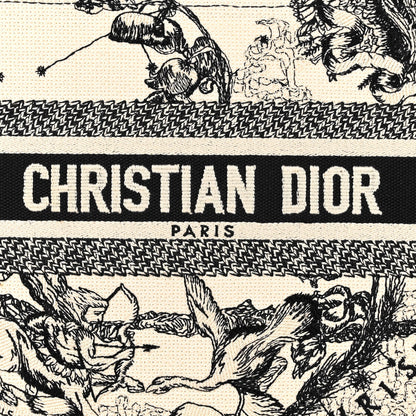 Christian Dior Canvas Embroidered Small Zodiac Toile De Jouy Book Tote Latte 8 of 11