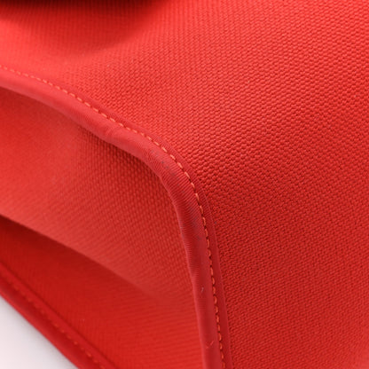 Hermes Vache Hunter Toile Herbag Zip 31 PM Rouge Tomate Natural 14 of 16