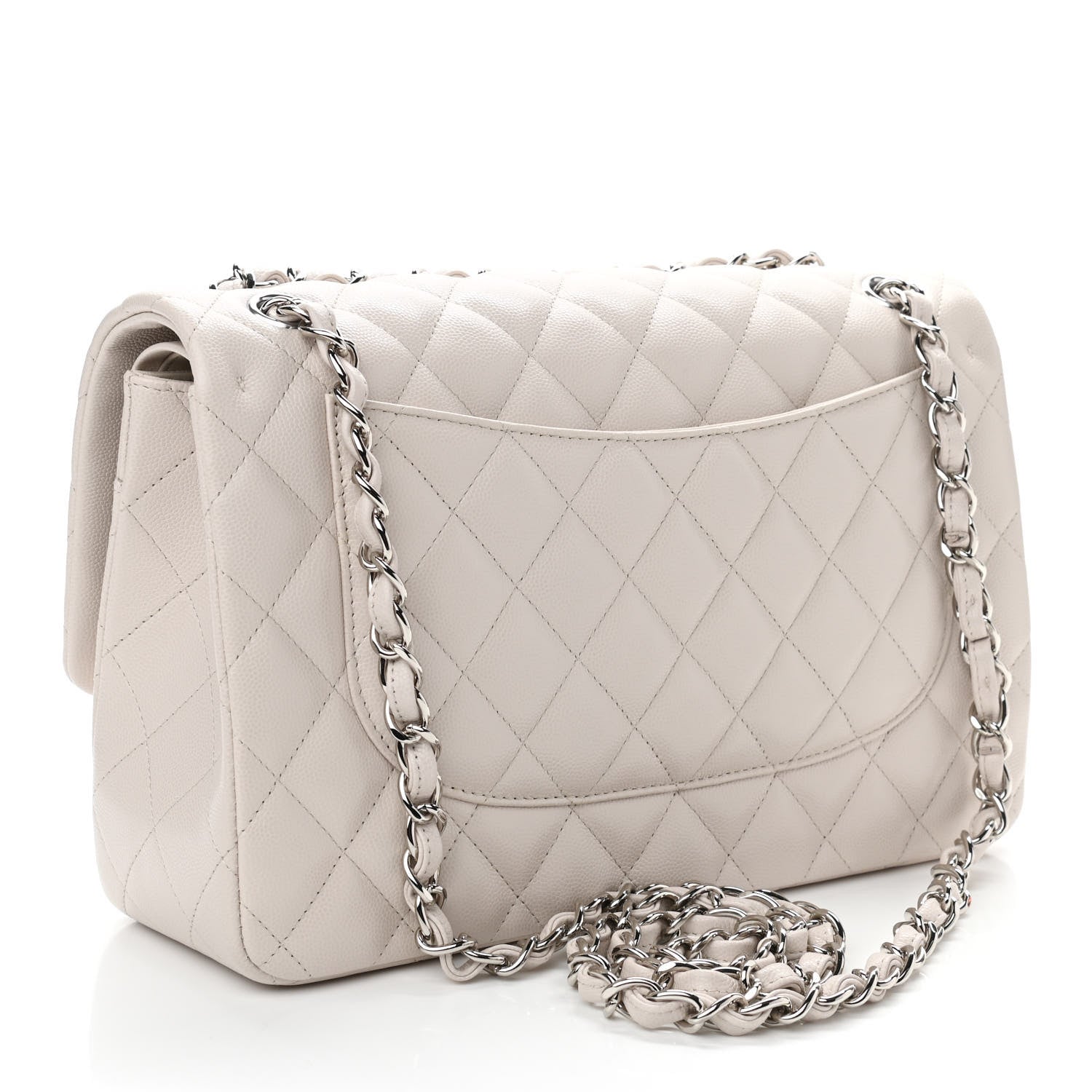 Chanel Caviar Quilted Jumbo Double Flap Ivory 3 of 11