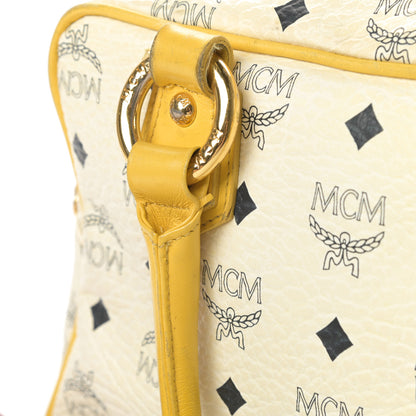 MCM Visetos Satchel White Yellow 19 of 20