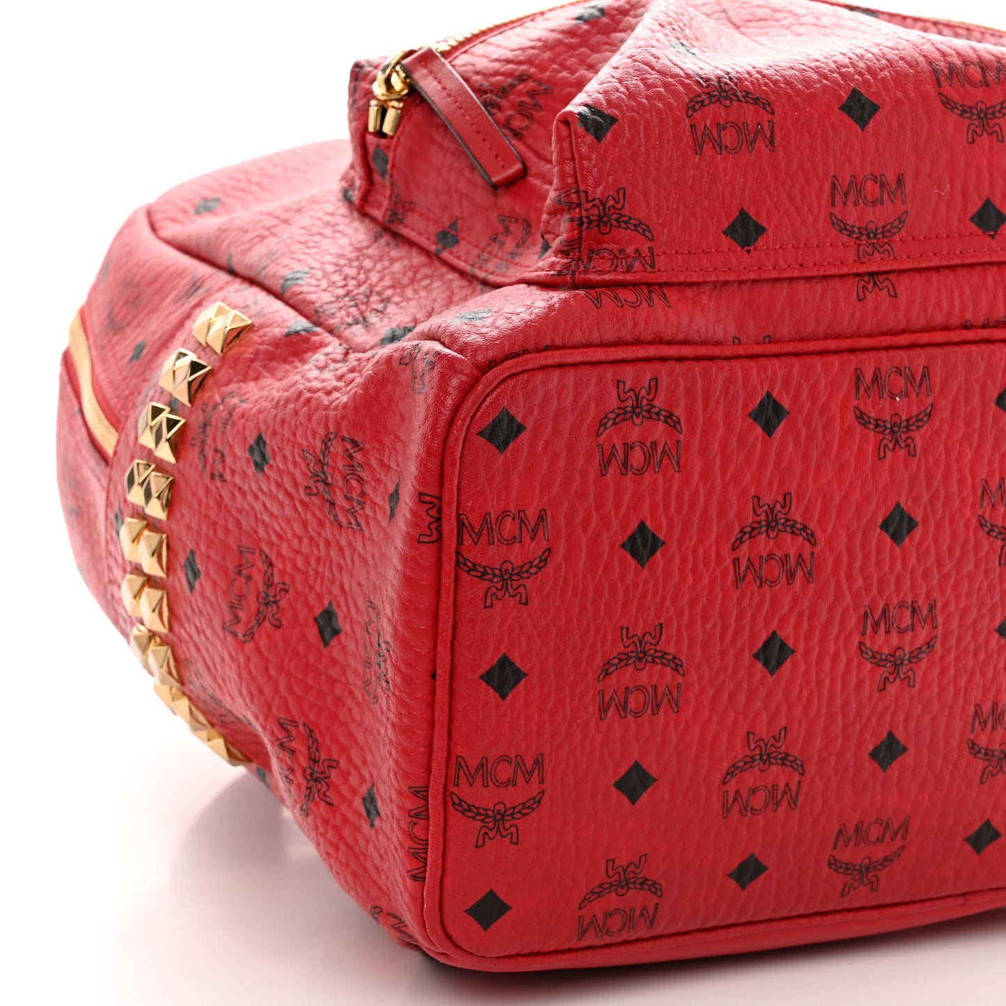 Visetos Medium Side Studs Stark Backpack Ruby Red