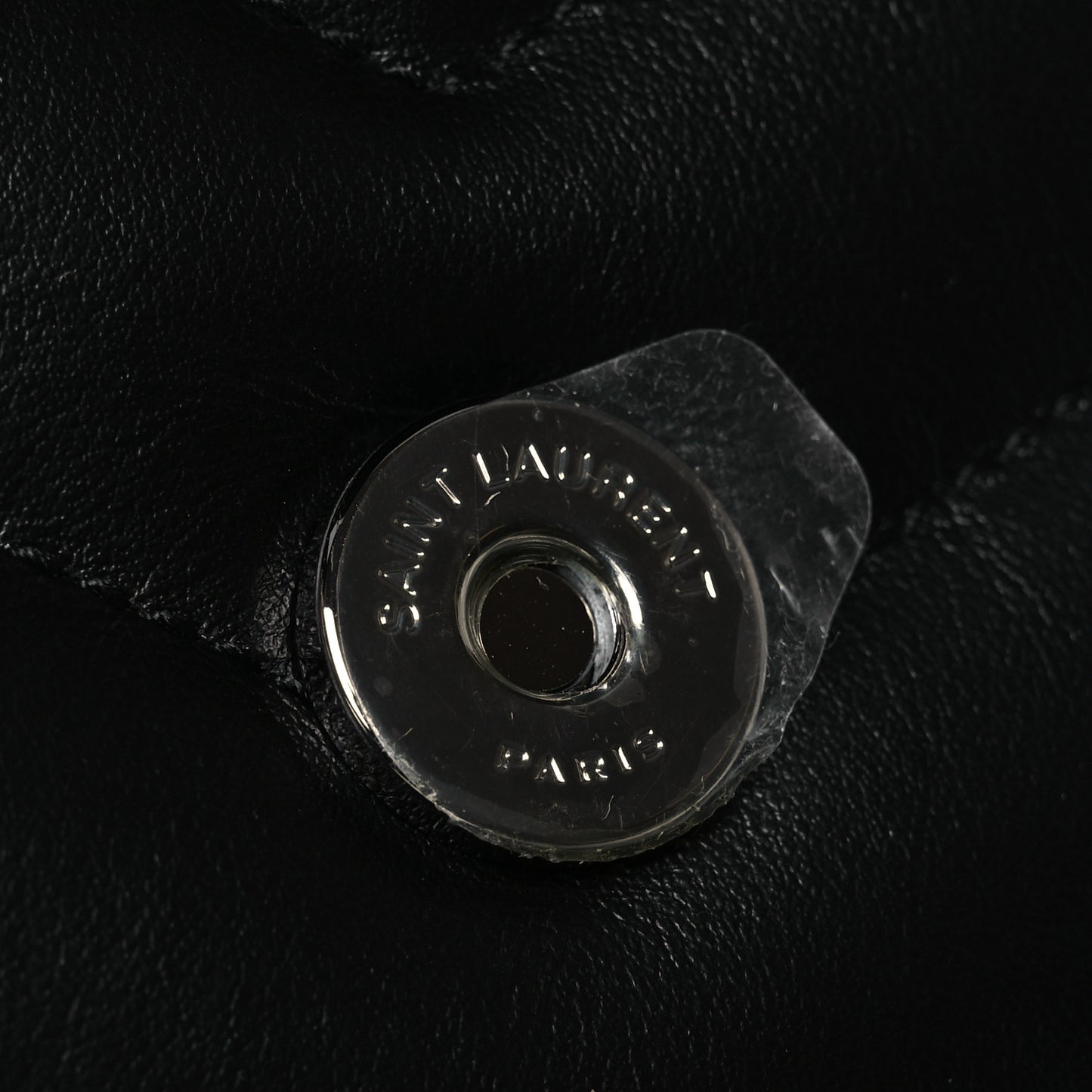 Calfskin Y Quilted Monogram Monochrome Large Loulou Chain Satchel Black